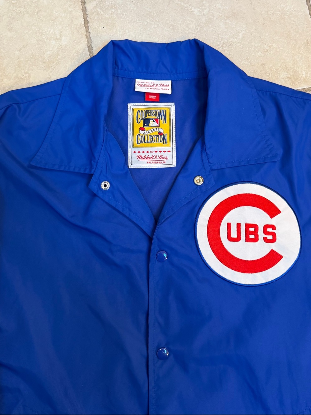 Mitchell & Ness Chicago Cubs Cooperstown Collection 1969 Logo Jacket Blue 2XL 52